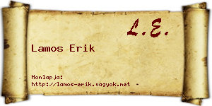 Lamos Erik névjegykártya